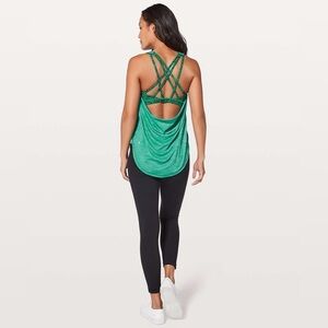 Lululemon Free To Be Serene Tank (2 In 1) *Medium Support Heathered Spirit Green